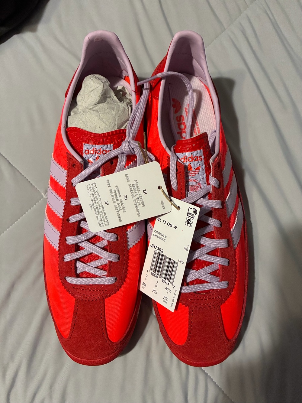 adidas Red & White SL 72 Retro Runner Sneakers - Picture 3 of 8